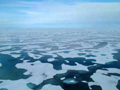 A view of the sea ice on the Arctic Ocean surrounding the USCGC Healy