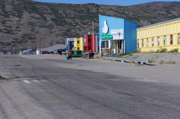 Busy street in Kangerlussuaq - dormitories, hotel, and restaurant  (photo credit: Bo Christensen)