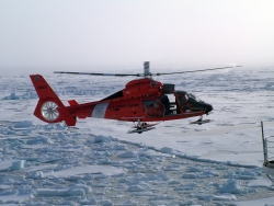 One of the USCGC Healy's helicopters.