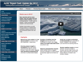 The 2012 Arctic Report Card Website