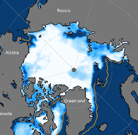 Figure 7. Sea Ice concentration for 18 June 2018.  (NSIDC)