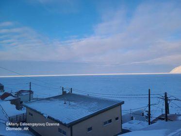 Weather and sea-ice conditions in Diomede - view 1. Photo courtesy of Marty Eeleengayouq Ozenna.