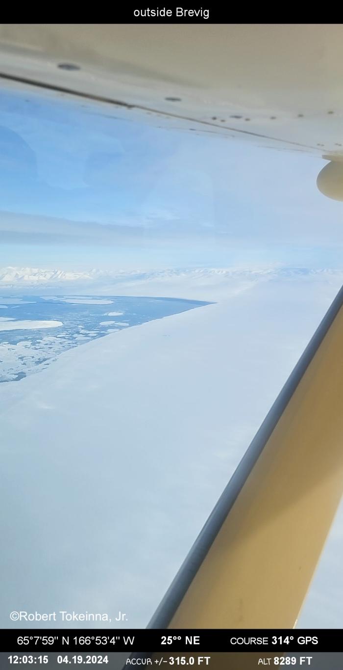 Sea ice conditions between Nome and Wales - view 6. Photos courtesy of Robert Tokeinna, Jr.
