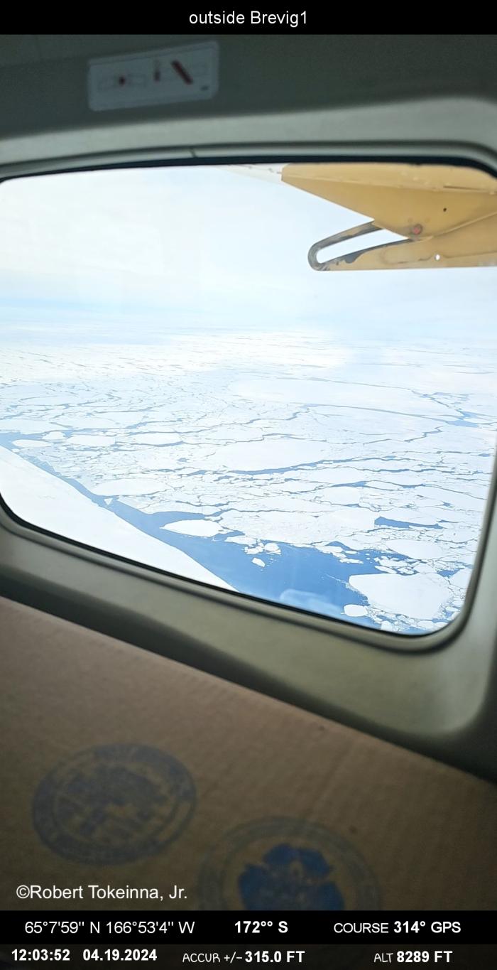 Sea ice conditions between Nome and Wales - view 7. Photos courtesy of Robert Tokeinna, Jr.