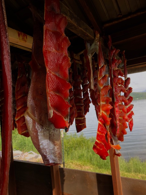 Figure 3. Chythlook and Aderman family fish rack at Lake Aleknagik.