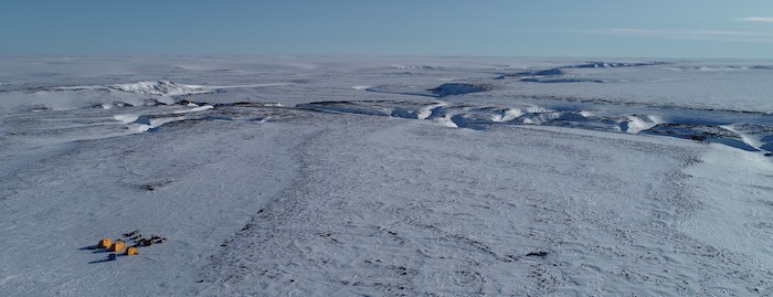 Figure 4. Remote arctic camp located in the arctic foothills in northern Alaska. Photo courtesy of Benjamin M. Jones.