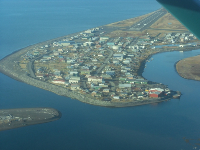 Figure 1. Aerial view of Native Village of Unalakleet, Alaska in the Norton Sound southern sub-region in 2017. Photo courtesy of Jordan P. Lewis.