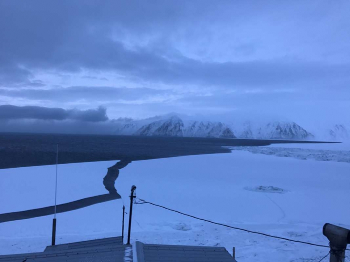 Sea Ice Break at Diomede, 26 January 2017. Photo courtesy of Opik Ahkinga, Native Village of Diomede, Alaska.