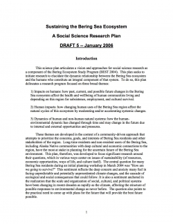 2006 Sustaining the Bering Sea Ecosystem: A Social Sciences Research Plan