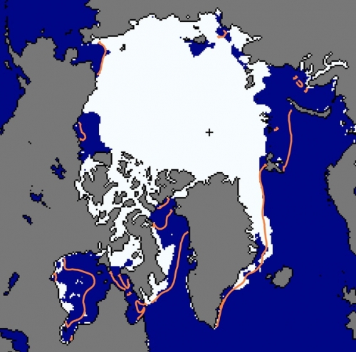 Figure 4. Sea ice extent for 5 July 2012.