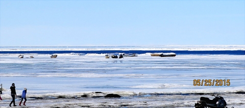25 May 2015 - Shorefast ice in Shishmaref. Photo courtesy of Curtis Nayokpuk.