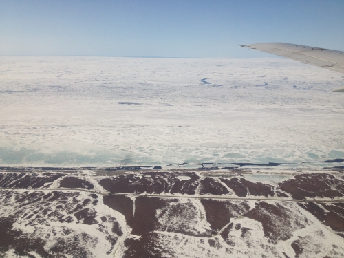 25 April 2014, shorefast ice off Nome. Photo courtesy of Olivia Lee, UAF.