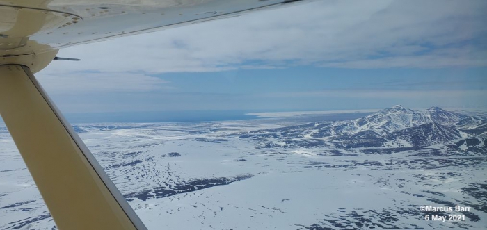 Sea ice and weather conditions between Nome and Brevig Mission - view 1.