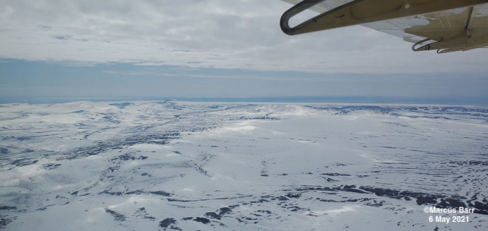 Sea ice and weather conditions between Nome and Brevig Mission - view 2.