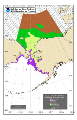 NWS sea ice stage map
