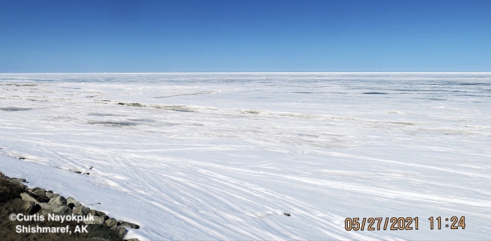 Sea ice and weather conditions in Shishmaref - view 2.
