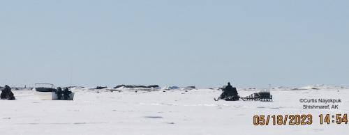 Sea ice and weather conditions in Shishmaref. Photos courtesy of Curtis Nayokpuk.