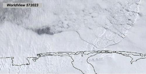 Lead opening north of Shishmaref on WorldView. Image courtesy of Curtis Nayokpuk. 