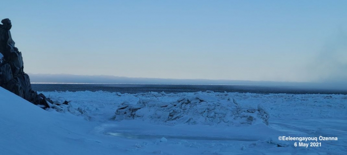Sea ice and weather coniditions at Diomede - view 4.