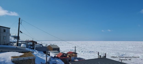 Weather and sea ice conditions in Diomede - view 2.