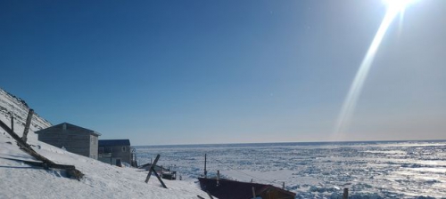Sea ice and weather conditions in Diomede - view 1.
