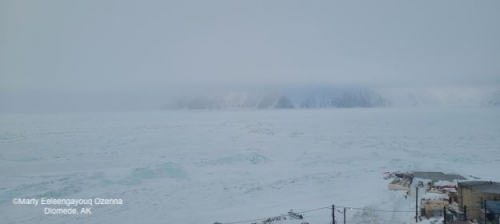 Weather and sea ice conditions in Diomede - view 1.