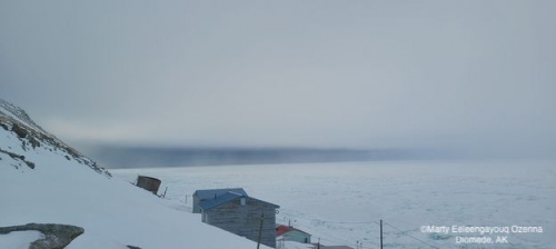 Weather and sea ice conditions in Diomede - view 2.
