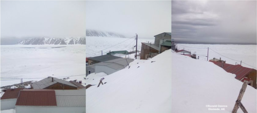 Sea ice and weather conditions in Diomede. Photos courtesy of Ronald Ozenna.