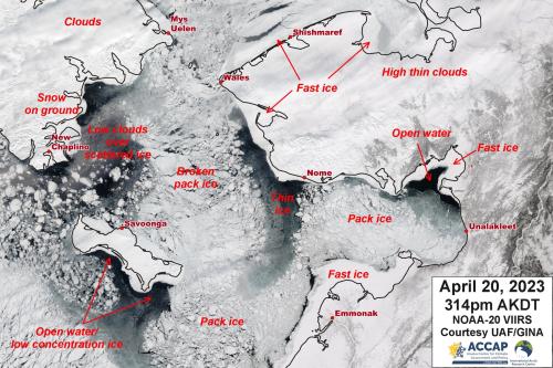 Annoated sea ice image courtesy of Rick Thoman, ACCAP.