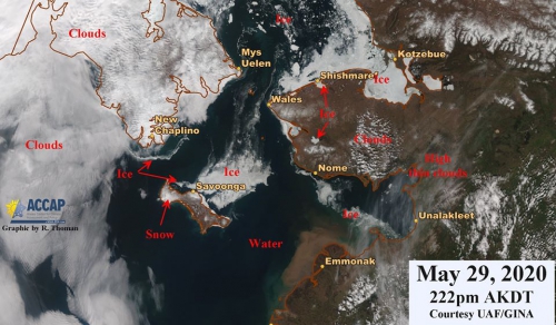 Annotated satellite image from 29 May 2020, courtesy of Richard Thoman, ACCAP.