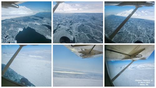Sea ice conditions in and around Wales from the air - series 1. Photo courtesy of Robert Tokeinna, Jr.