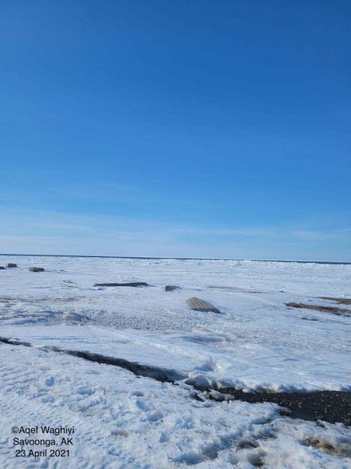Sea ice and weather conditions in Savoonga - view 3.