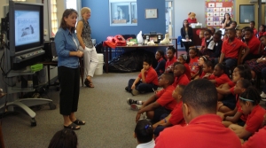 Students at St. John Catholic School in Memphis learn about Weddell seals.