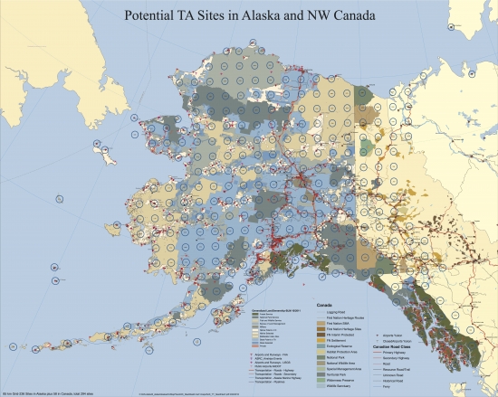 Map of planned Transportable Array deployment in Alaska.