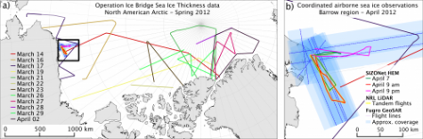 Map of flight lines and data sets.