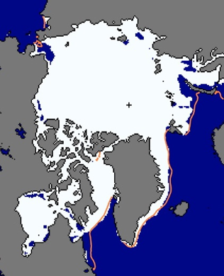 Figure 5. Sea ice extent for the beginning of June 2011