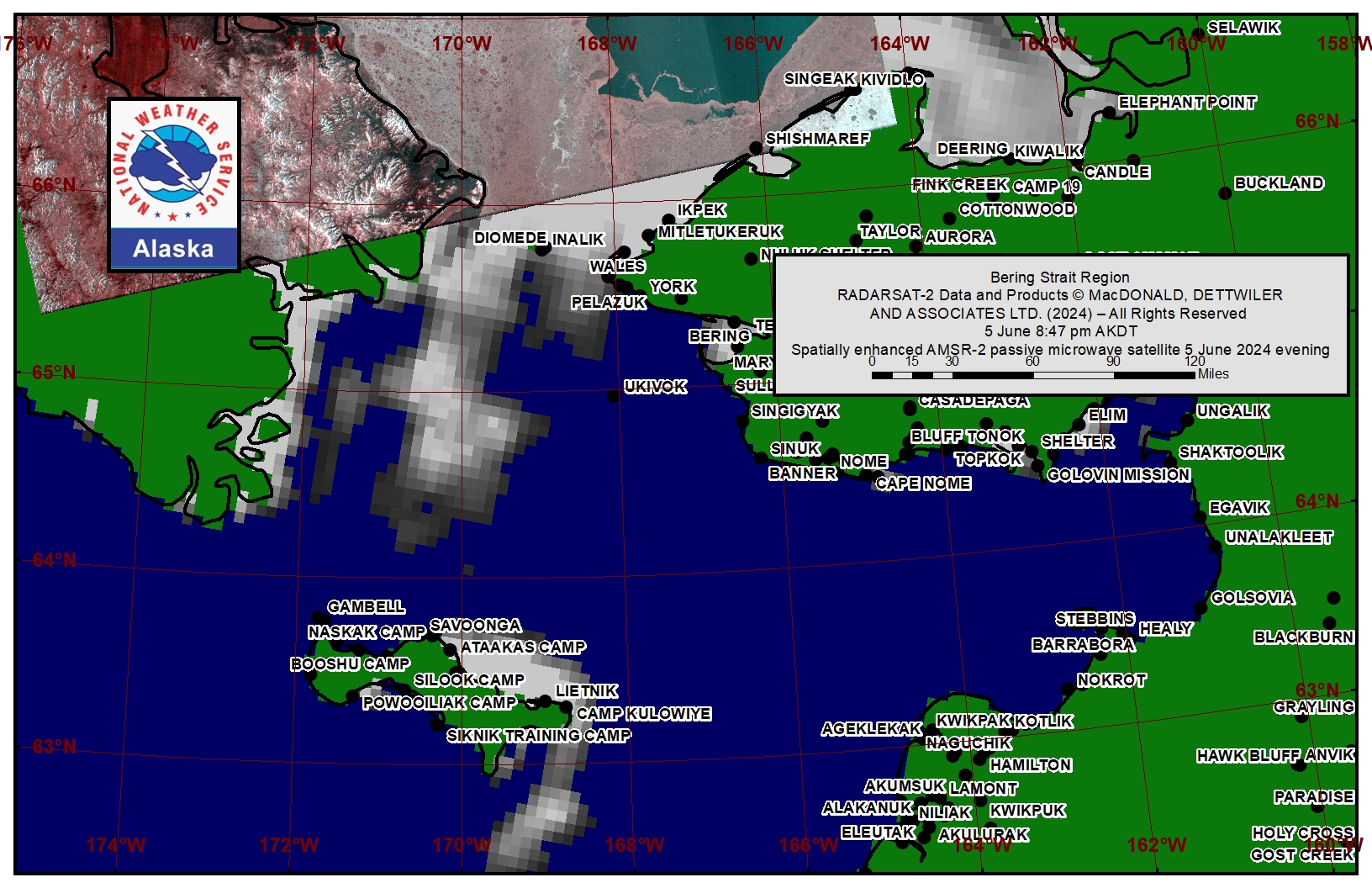 NWS Bering Strait Area Satellite Image NWS Bering Strait Area Satellite Image