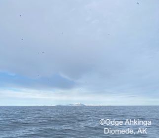 Weather and sea ice conditions near Diomede on 1 June 2023. Photos courtesy of Odge Ahkinga.