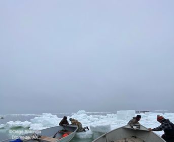 Sea ice and weather conditions in Diomede. Photos courtesy of Odge Ahkinga.