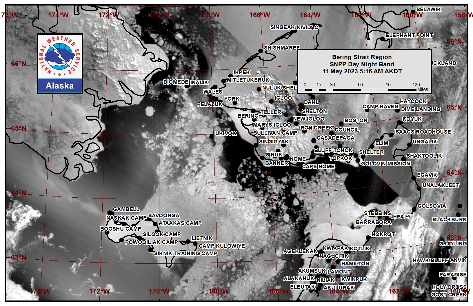 Bering Strait Area Satellite Image Bering Strait Area Satellite Image