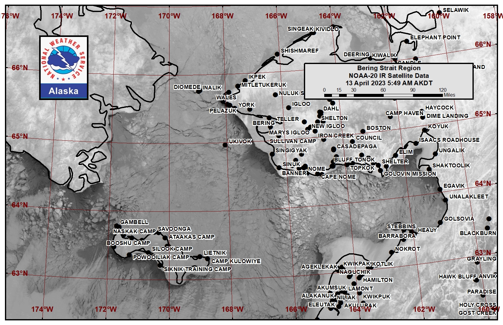 Bering Strait Area Satellite Image Bering Strait Area Satellite Image