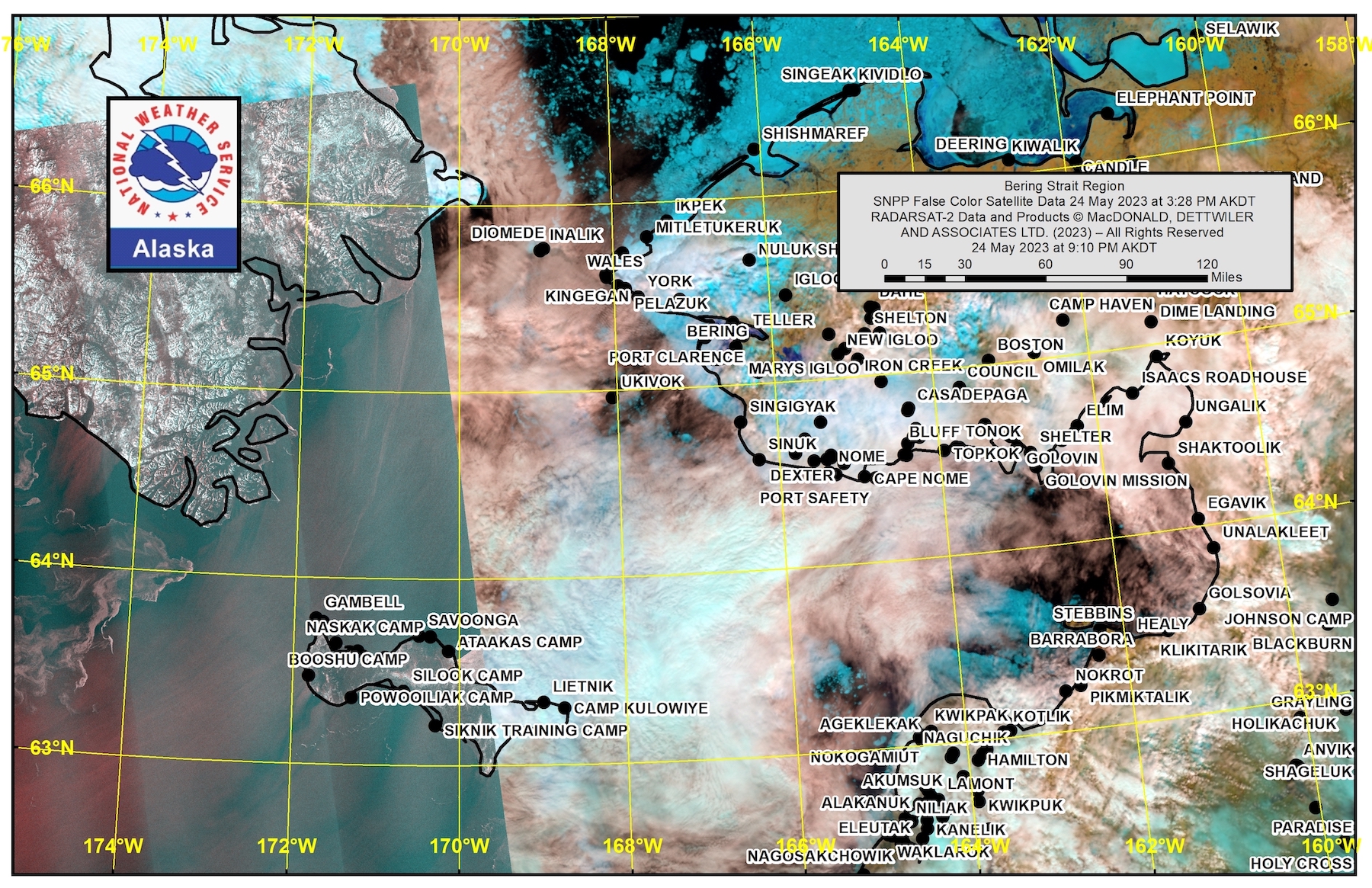 Bering Strait Area Satellite Image