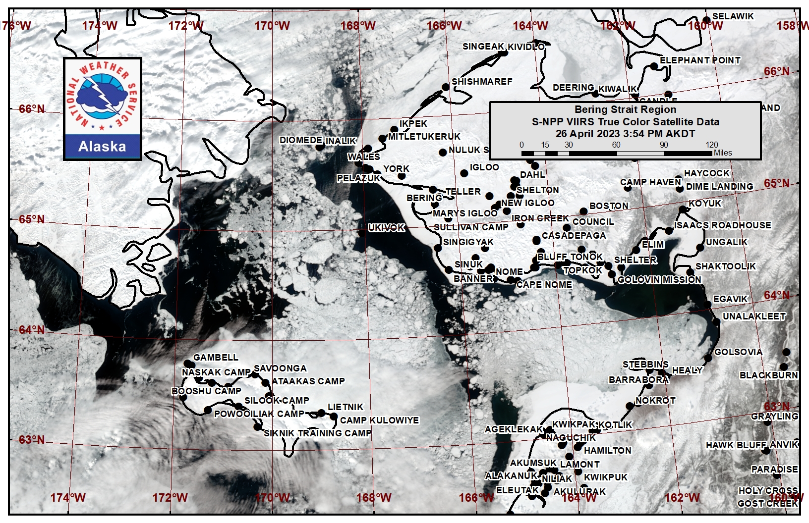 Bering Strait Area Satellite Image Bering Strait Area Satellite Image