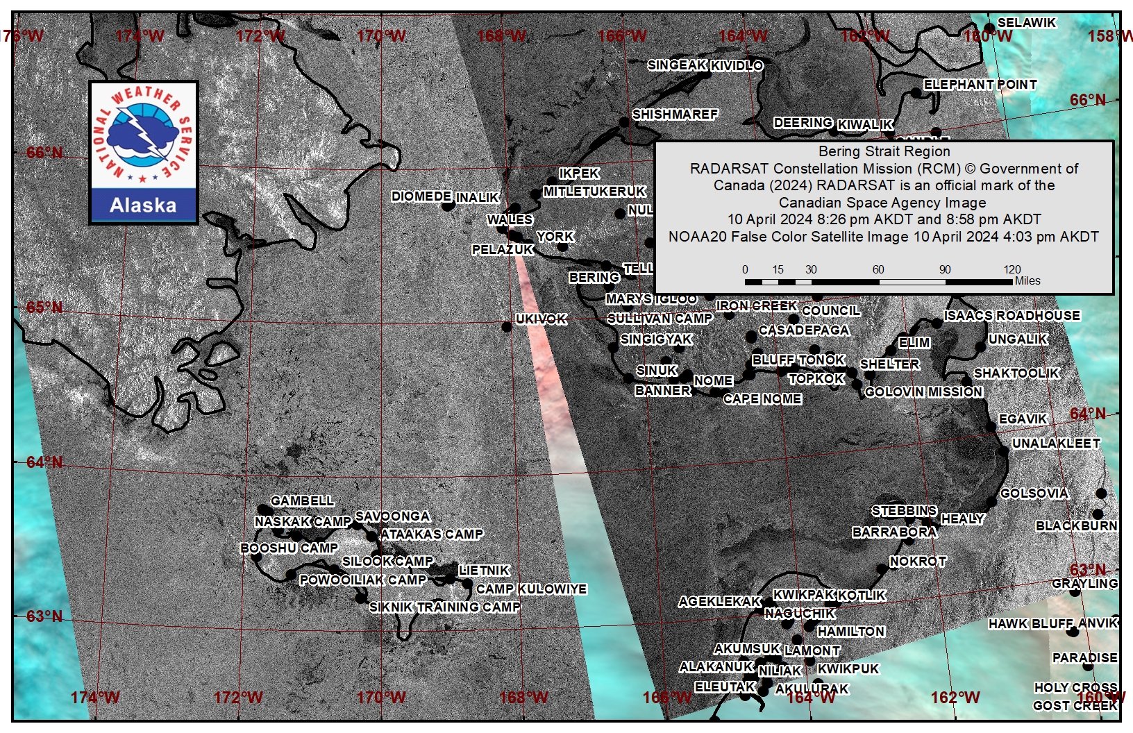 Bering Strait area satellite image. Bering Strait area satellite image.