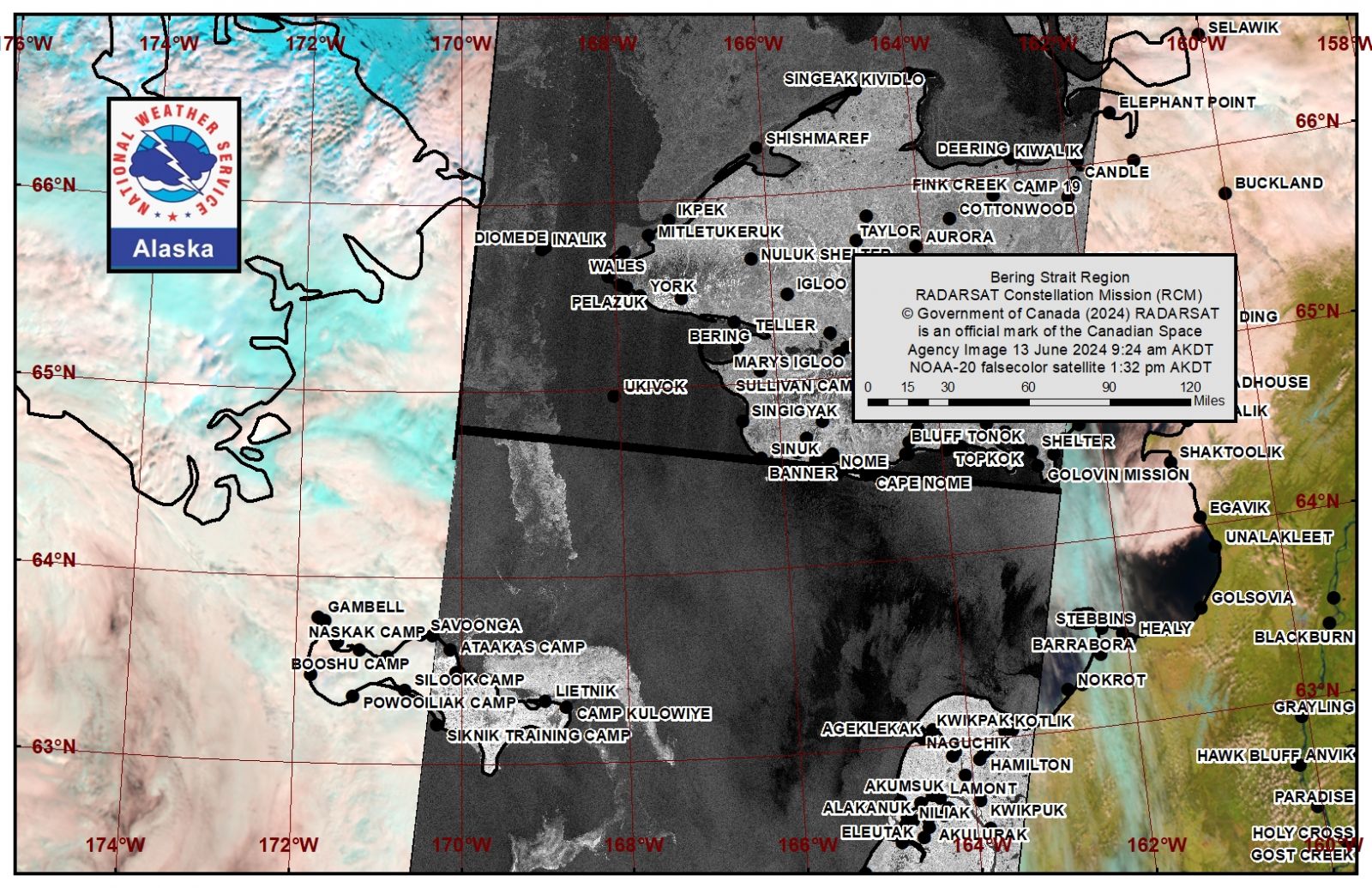 NWS Bering Strait Area Satellite Image NWS Bering Strait Area Satellite Image