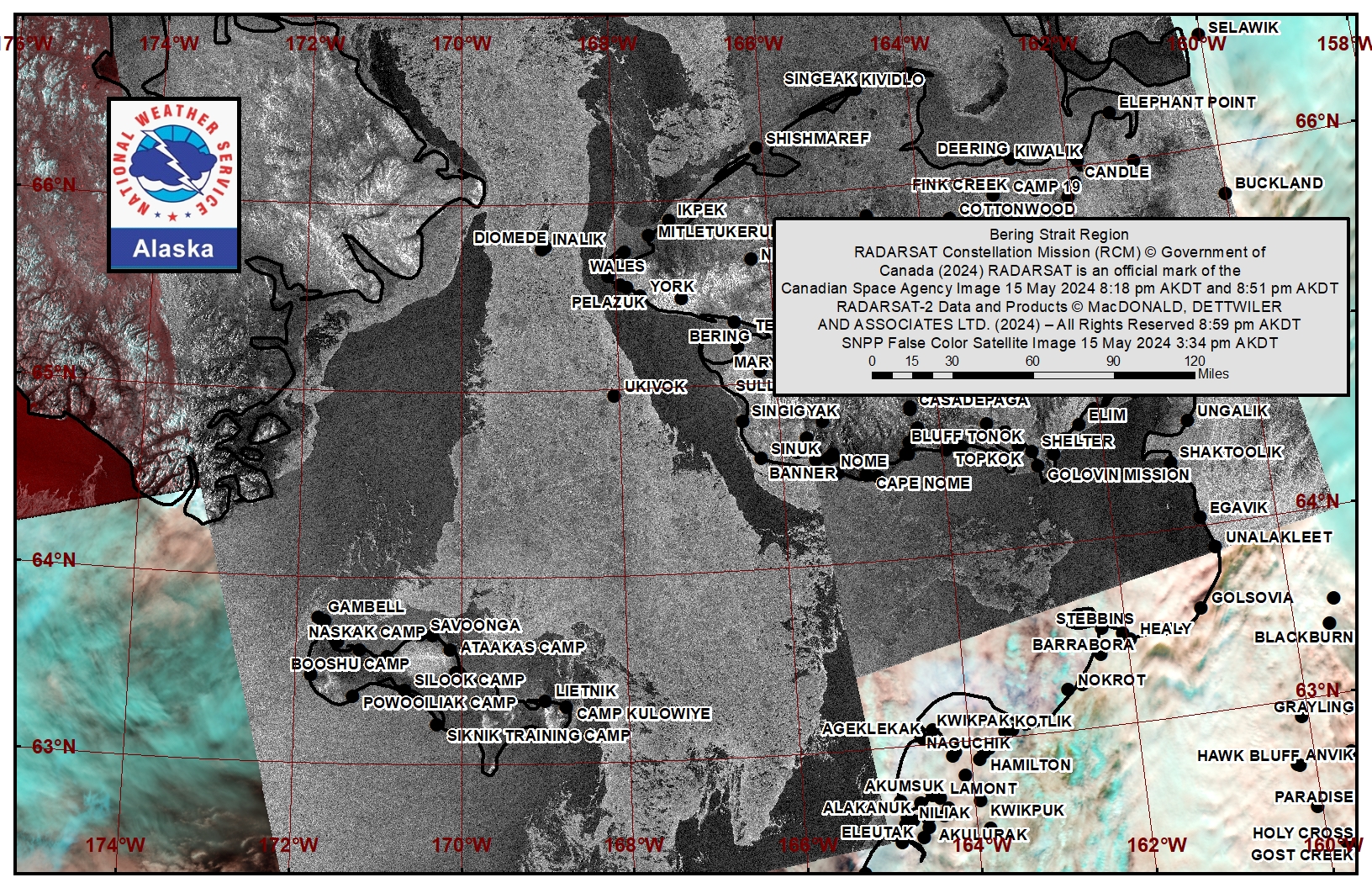 NWS Bering Strait Area Satellite Image NWS Bering Strait Area Satellite Image