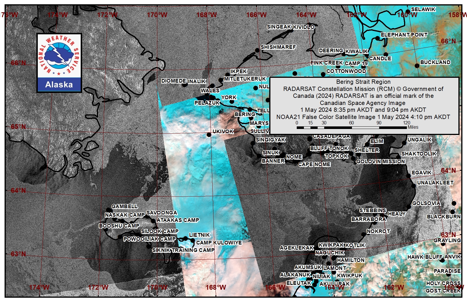 NWS Bering Strait Area Satellite Image NWS Bering Strait Area Satellite Image