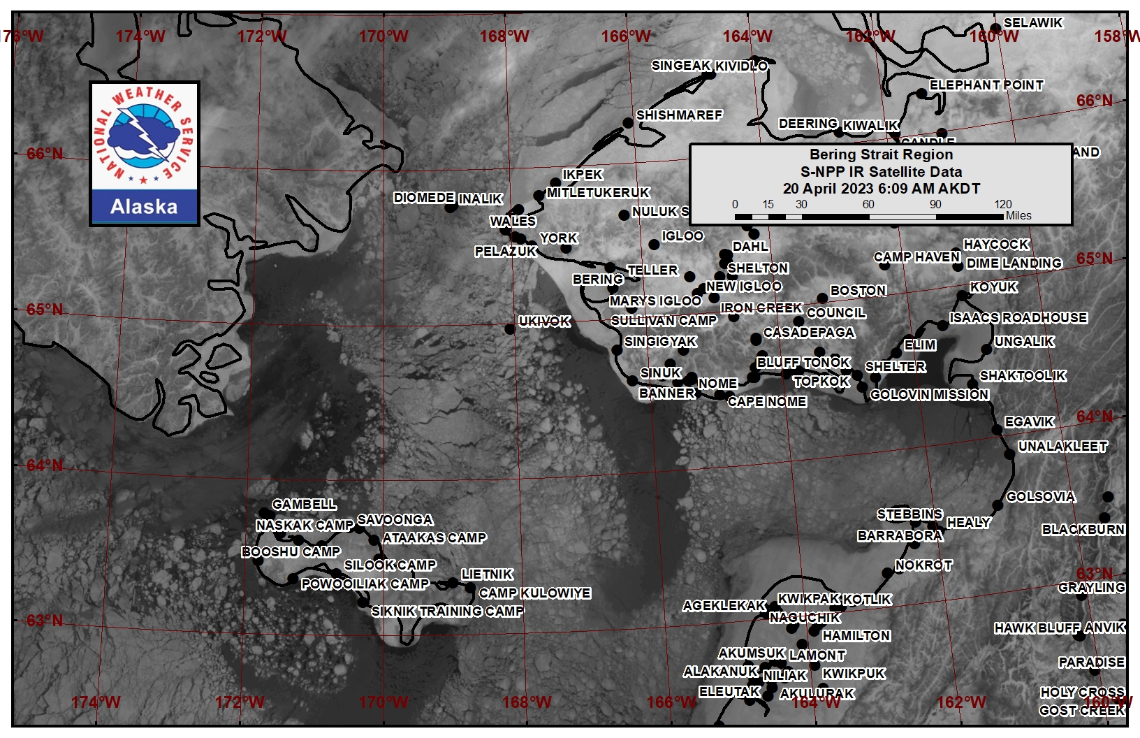 Bering Strait Area Satellite Image Bering Strait Area Satellite Image