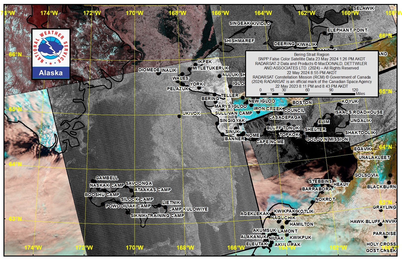NWS Bering Strait Area Satellite Image NWS Bering Strait Area Satellite Image