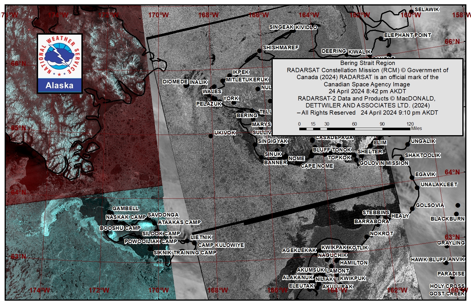 NWS Bering Strait Area Satellite Image NWS Bering Strait Area Satellite Image